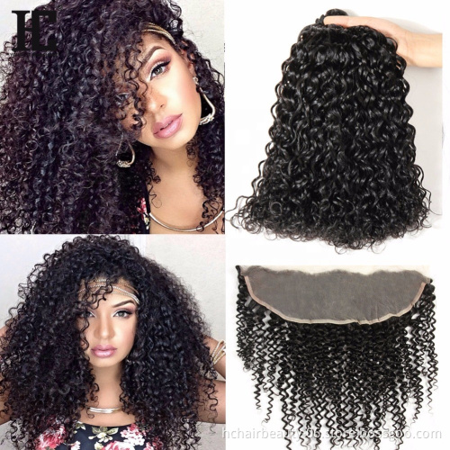 Cheap Natural Color 613 Straight Curly Body Deep Water Weave 100% Human Hair Closure and Frontal Extensions